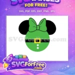 Free Green Minnie with Bow Easter Christmas Free Disney Free SVG - Instant Download