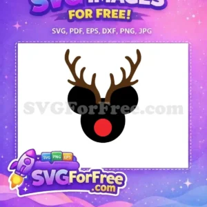 Free Brown Antlers Free Red Nose Rudolph Free SVG 2