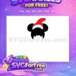 Free Black Silhouette Free Red Santa Hat Mickey Christmas Free SVG - Instant Download