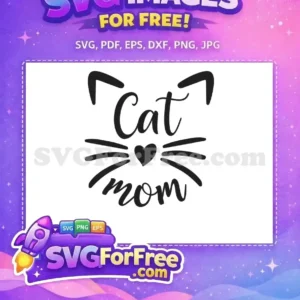 Free Cat Ears Free Heart Nose Cat Mom Free SVG