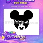 Free Santa's Sleigh Free Castle Silhouette Mickey Christmas Free SVG - Instant Download