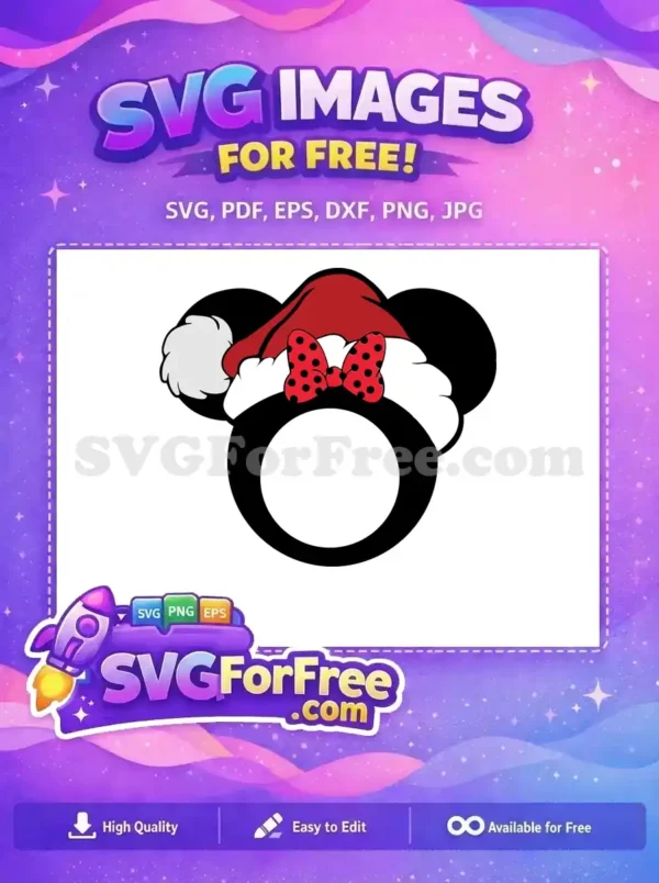 Free Polka Dot Bow Free Santa Hat Holidays Free SVG