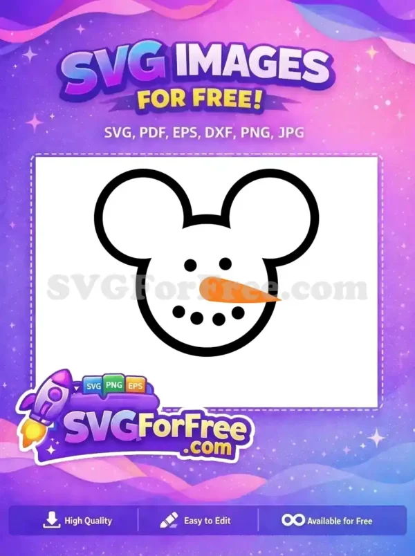 Free Mickey Snowman Face Free Carrot Nose Christmas Free SVG