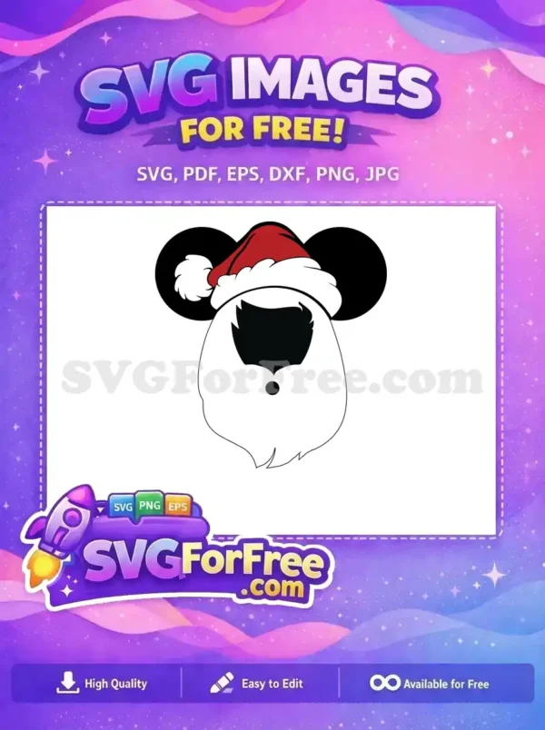 Free Santa Hat Free Beard Christmas Mouse Free SVG