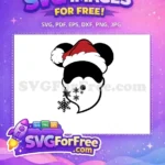 Free Santa Hat Free Snowflakes Mickey Christmas Free SVG - Instant Download
