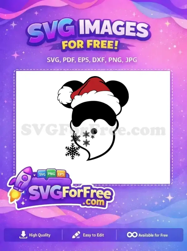 Free Santa Hat Free Snowflakes Mickey Christmas Free SVG