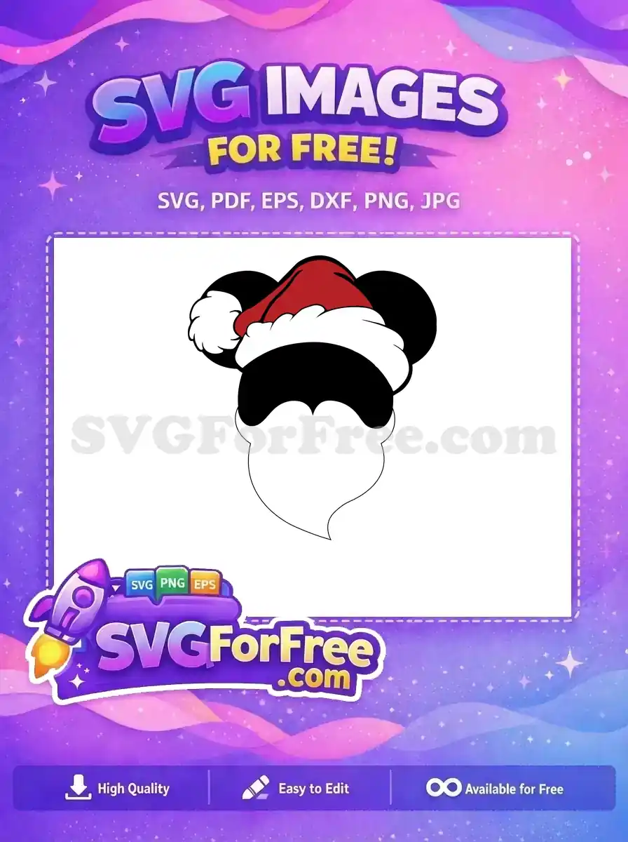 Free Santa Hat Free Mickey Mouse Christmas Silhouette Free SVG
