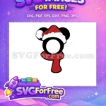 Free Santa Hat Free Red Scarf Christmas Mickey Free SVG - Instant Download