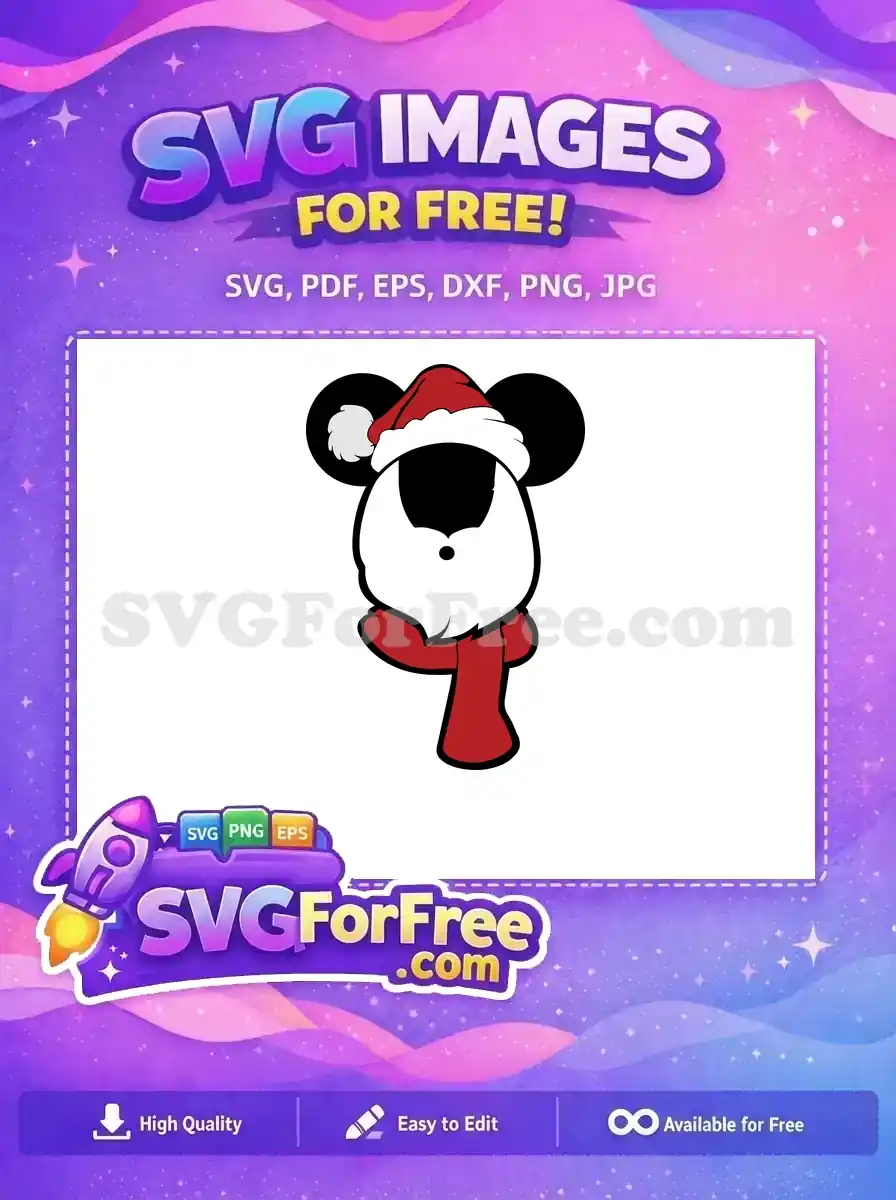Free Santa Hat Free Red Scarf Mickey Christmas Free SVG