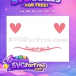 Free Pink Hearts Border Free Easter Decoration Holidays Free SVG - Instant Download