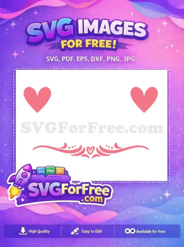 Free Pink Hearts Border Free Easter Decoration Holidays Free SVG