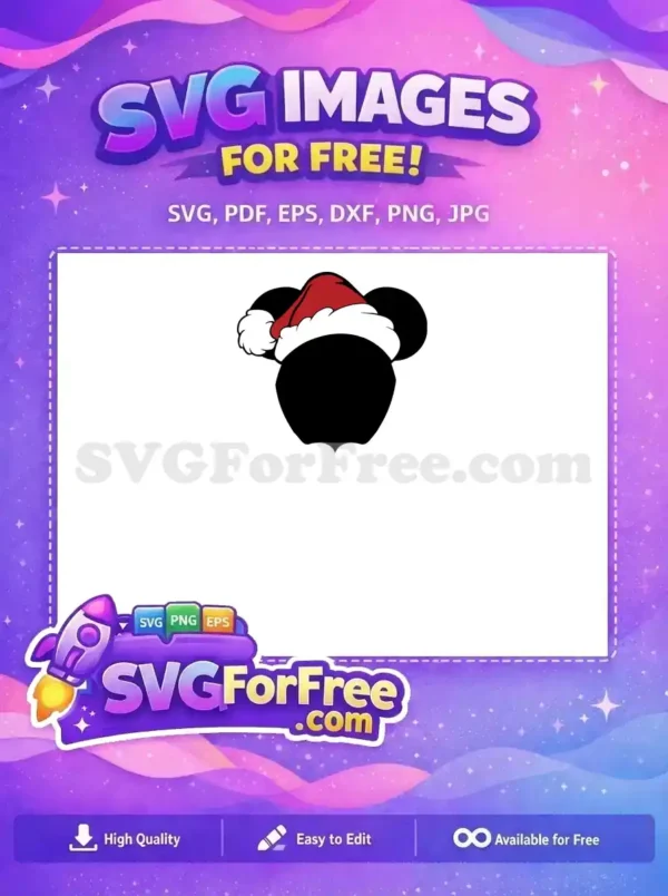 Free Black Mouse Free Red Hat Christmas Free SVG