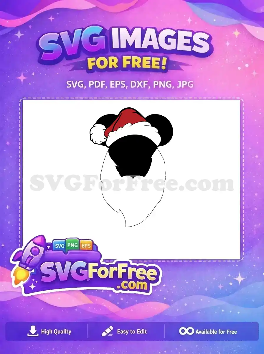 Free Santa Hat Free White Beard Mickey Christmas Free SVG 2
