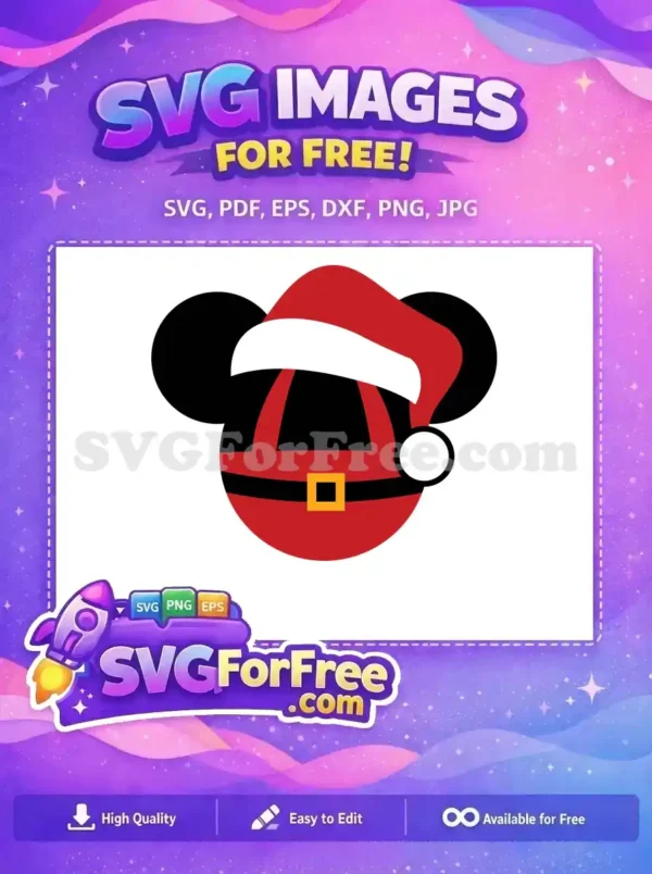 Free Santa Hat Free Mickey Mouse Christmas Free SVG 4