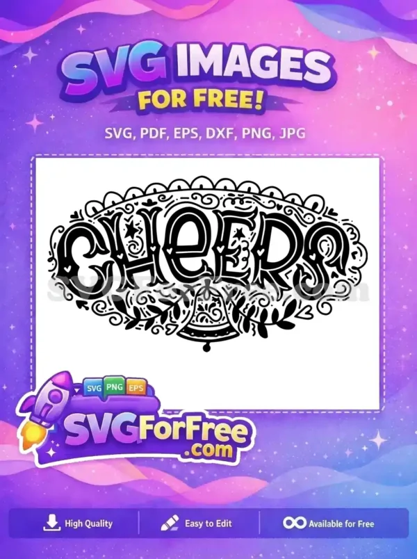 Free Cheers Lettering Free Bell Christmas Holidays Free SVG