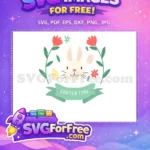 Free Floral Bunny Face Free Easter Eggs Holidays Free SVG - Instant Download