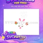 Free Winking Easter Bunny Free Holding Eggs Holidays Free SVG - Instant Download