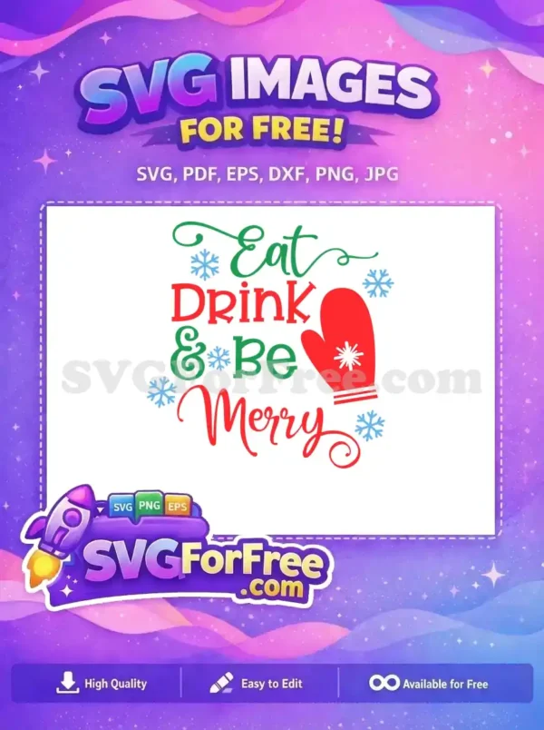 Free Eat Drink Be Merry Free Red Mitten Holidays Free SVG Free Eat Drink Be Merry Free Red Mitten Holidays Free SVG