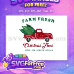 Free Red Christmas Truck Free Pine Fir Spruce Farm Free SVG - Instant Download