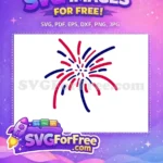 Free Red Blue Holiday Firework Free Festive Easter Design Free SVG - Instant Download