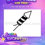 Free Striped Rocket Free Firework Holidays Free SVG - Instant Download