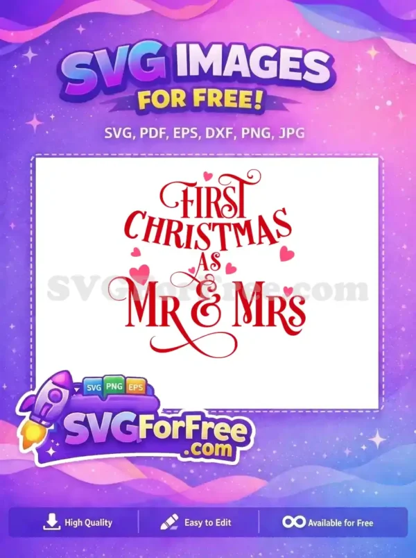 Free Red Hearts First Christmas Mr and Mrs Free Design Free SVG