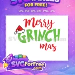 Free Santa Hat Free Red Script Green Grinchmas Free SVG - Instant Download