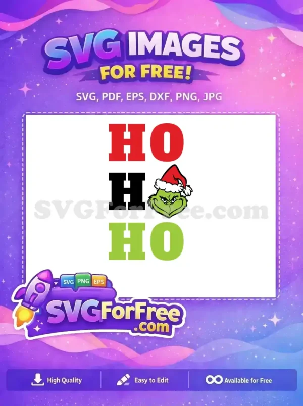 Free Grinch Red Hat Free Ho Ho Ho Christmas Free SVG