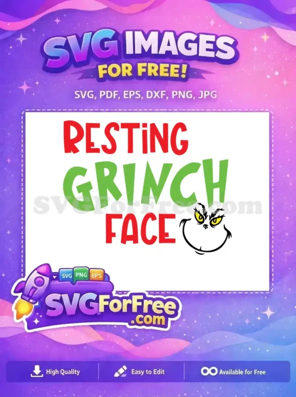 Free Resting Red Grinch Free Green Face Christmas Free SVG