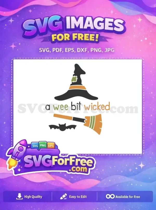 Free Witch Hat Free Broom A Wee Bit Wicked Free SVG