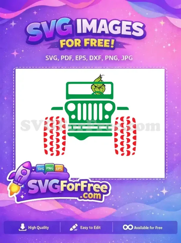 Free Grinch Angry Face Free Christmas Jeep Themed Free SVG