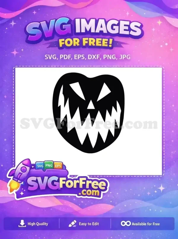 Free Spooky Jack O Lantern Free Scary Face Halloween Free SVG