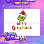Free Grinch with Santa Hat Free Merry Grinchmas Movie Free SVG - Instant Download