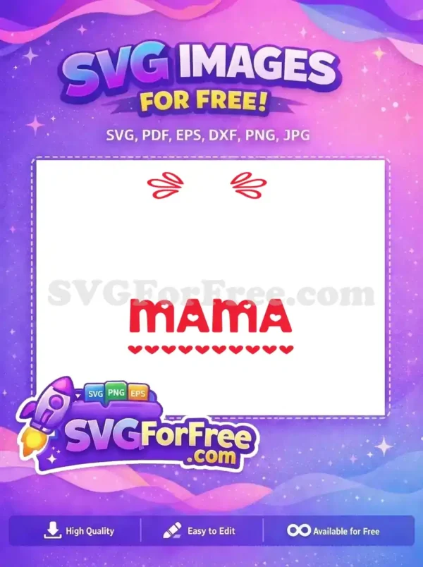 Free Red Mama Heart Free Easter Bunny Christmas Free SVG