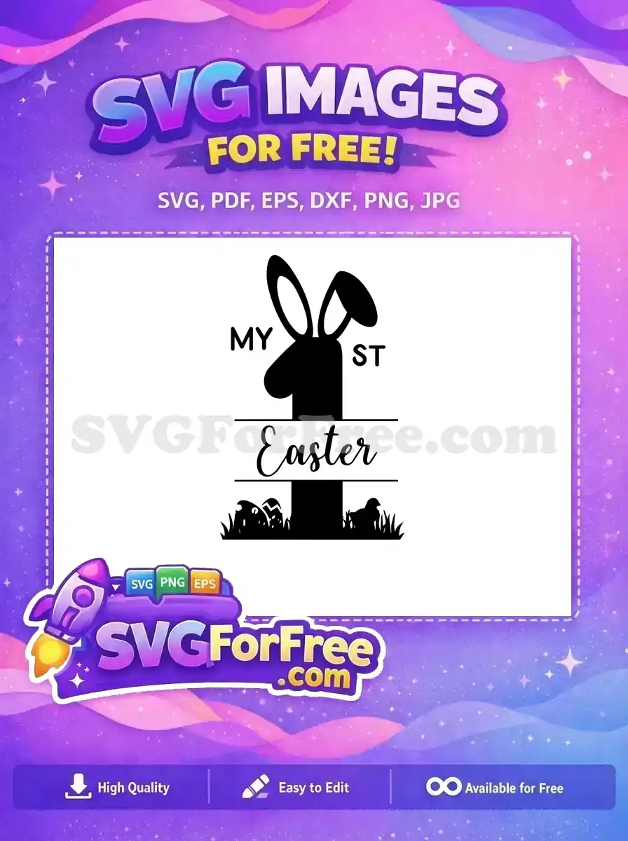 Free Bunny Ears Free My First Easter Baby Free SVG