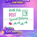 Free Santa Stamp Free North Pole Post Christmas Free SVG - Instant Download