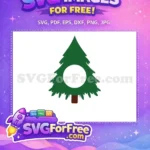Free Green Christmas Tree Free Ornament Frame Holidays Free SVG 2 - Instant Download