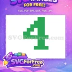 Free Green Number Four Free Holidays Christmas Easter Free SVG - Instant Download