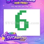 Free Number Six Free Green Holidays Christmas Free SVG - Instant Download
