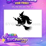 Free Pointed Hat Free Broom Silhouette Halloween Free SVG - Instant Download