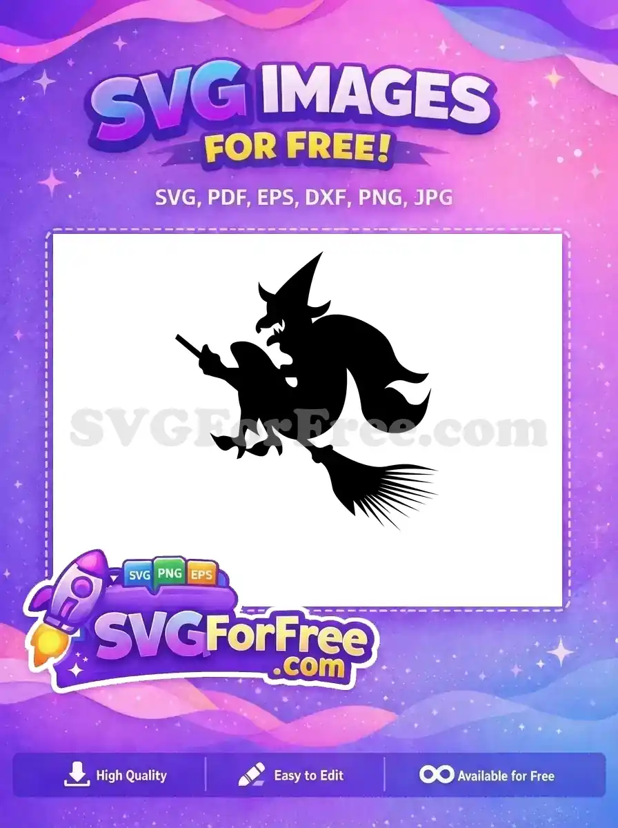 Free Pointed Hat Free Broom Silhouette Halloween Free SVG