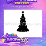 Free Star Topped Free Lit Christmas Tree Holidays Free SVG - Instant Download