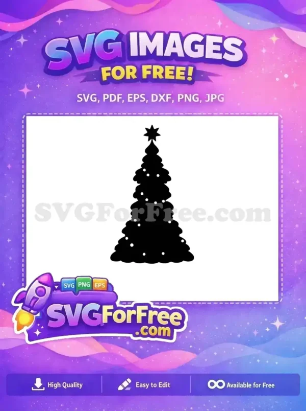 Free Star Topped Free Lit Christmas Tree Holidays Free SVG
