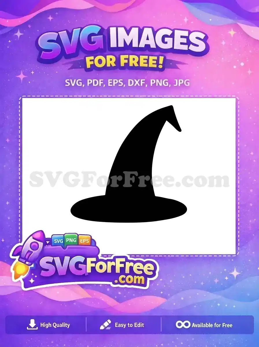 Free Pointed Black Hat Free Halloween Costume Simple Free SVG