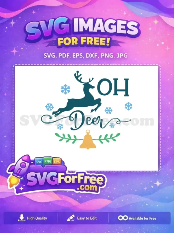 Free Leaping Reindeer Free Blue Snowflakes Oh Deer Free SVG