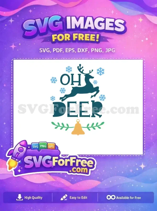 Free Teal Reindeer Free Blue Snowflakes Oh Deer Free SVG
