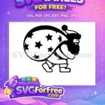 Free Santa Star Sack Free Holiday Black White Free SVG - Instant Download