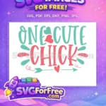 Free Turquoise Hearts Free Pink Chick Easter Design Free SVG - Instant Download