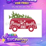 Free Christmas Tree Van Free Candy Cane Merry Free SVG - Instant Download