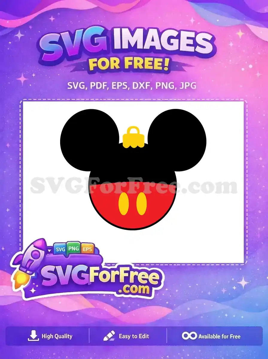 Free Black Ears Free Yellow Buttons Christmas Free SVG